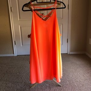 Hot Fuschia Dress Cross-Back